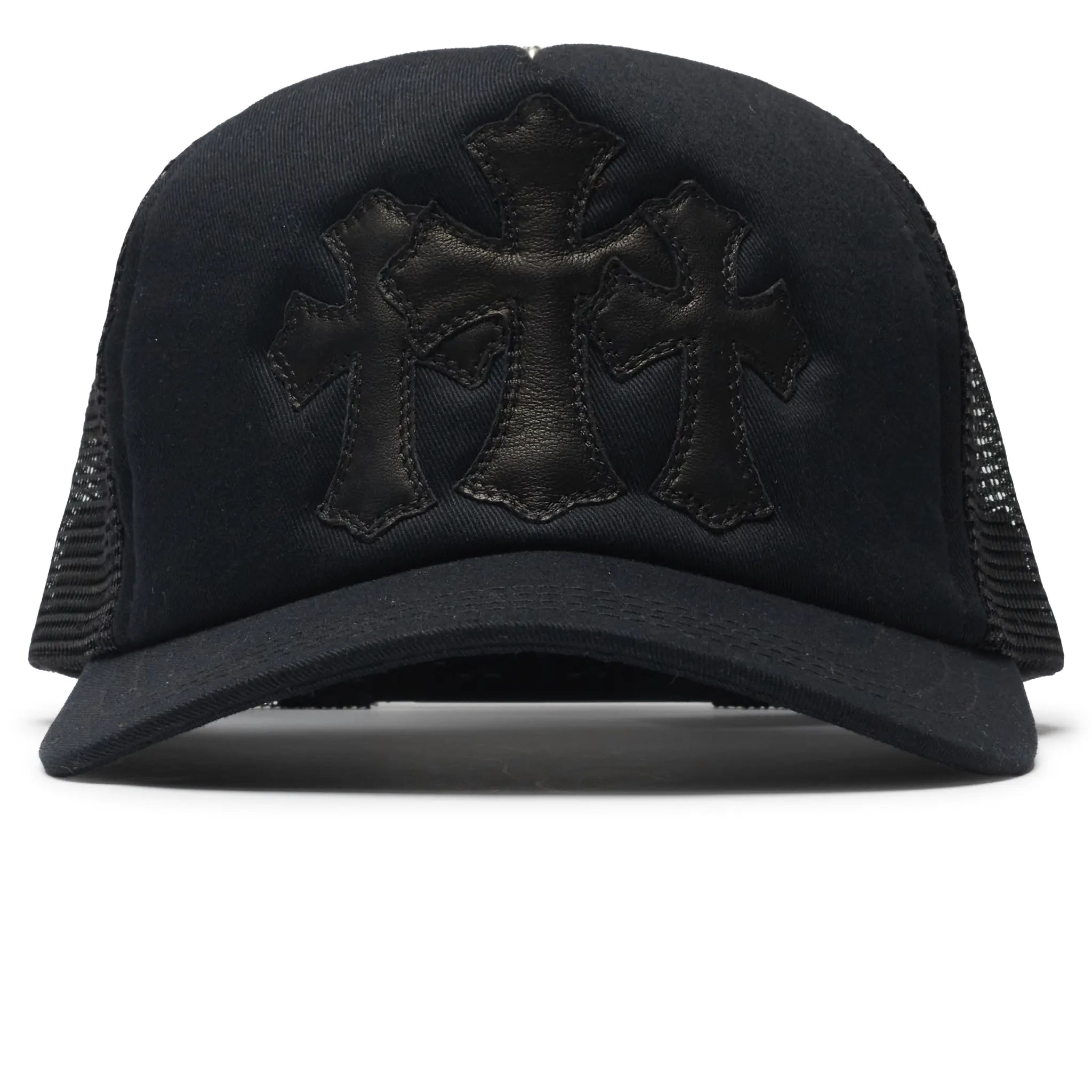 Front View of Chrome Hearts Cemetery Black Trucker Cap